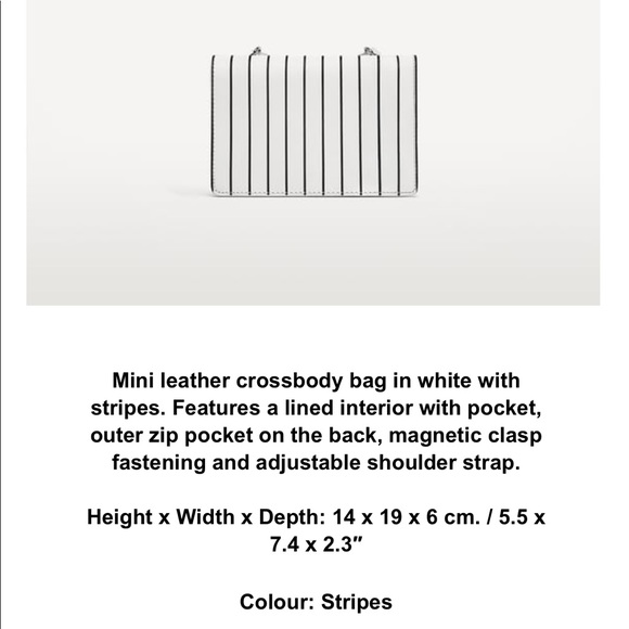 Zara-CONTRASTING STRIPES LEATHER CROSSBODY BAG 🤡 - Picture 4 of 7
